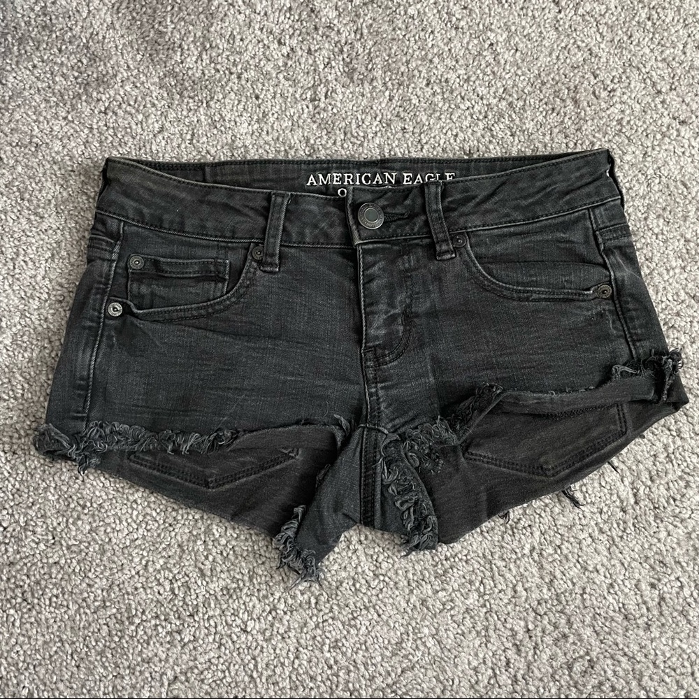 American Eagle Outfitters Super Stretch Super Low Shortie Jean Shorts- 4